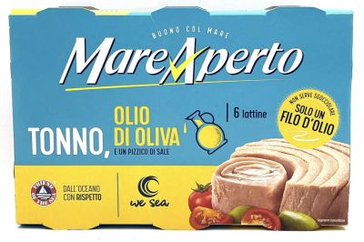 Тунець в оливковій олії Mare Aperto, Італія , 6 шт по 60 грам