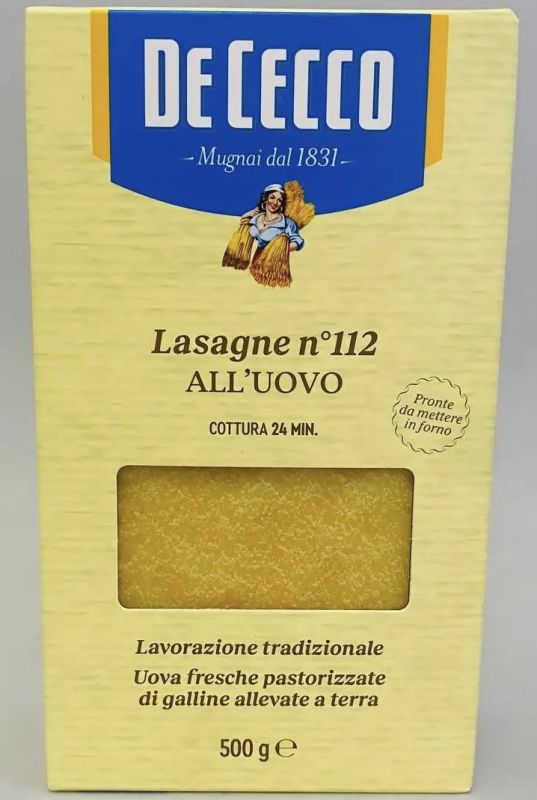 Листи до лазаньї  De Cecco Lasagne, 500 грам