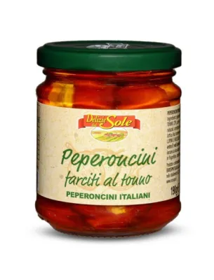Перчики Delizie dal Sole Peperoncini Farciti al Tonno Sottolio фаршировані тунем 190г