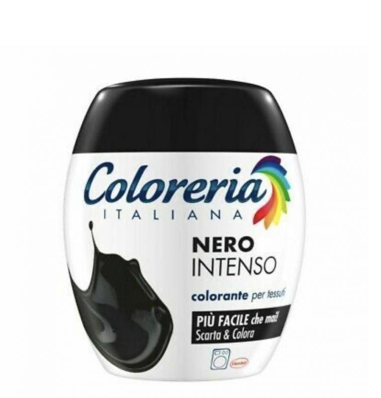 Фарба для одягу у пральній машині Coloreria Italiana Nero Intenso чорна 350 грам