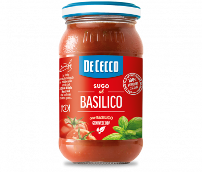 De cecco sugo pronto con basilico genovese dop, barattolo di vetro, 200 г. 