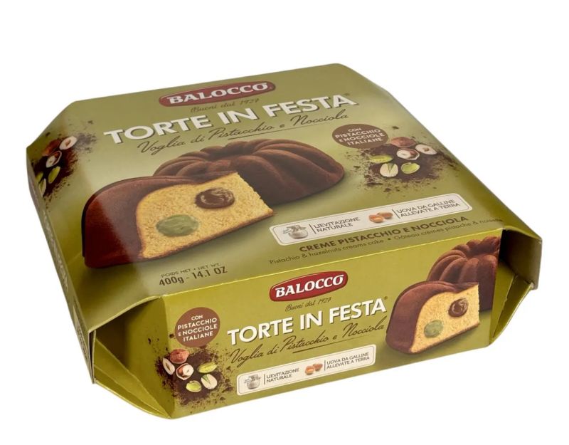 BALOCCO з фісташковим та горіховим кремами torte in festa voglia di pistcchio e nocciola 400г