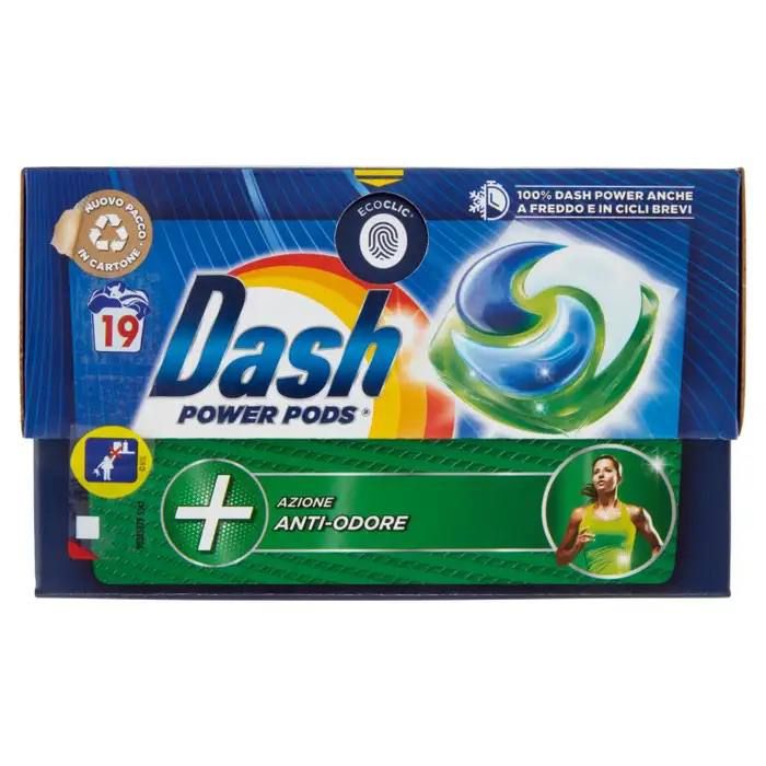 DASH - Power Pods Anti-Smell Action - Laundry Detergent 19 шт , Італія 